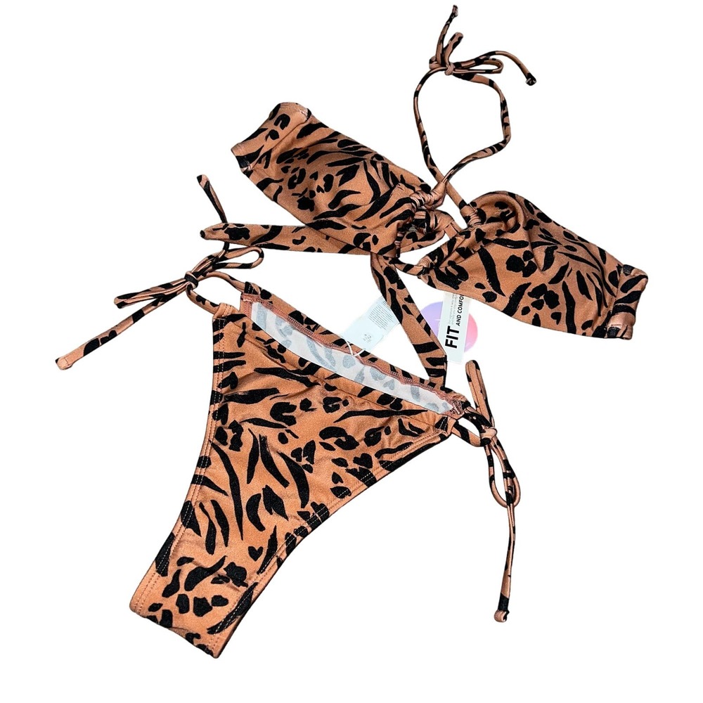 Cupshe Small Cheetah Two Piece Swim Suit
